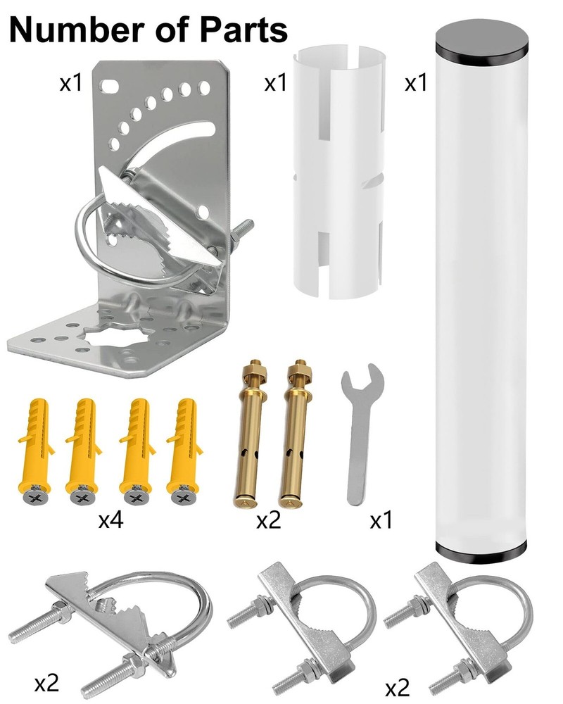 Universal Antenna Mount, Adjustable Wall-Mounted Heavy Duty Mount Bracket wit...