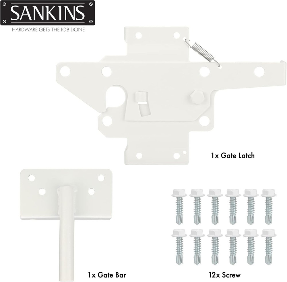 Self-Locking Gate Latch - Heavy Duty Automatic Lock for Fences & Gates