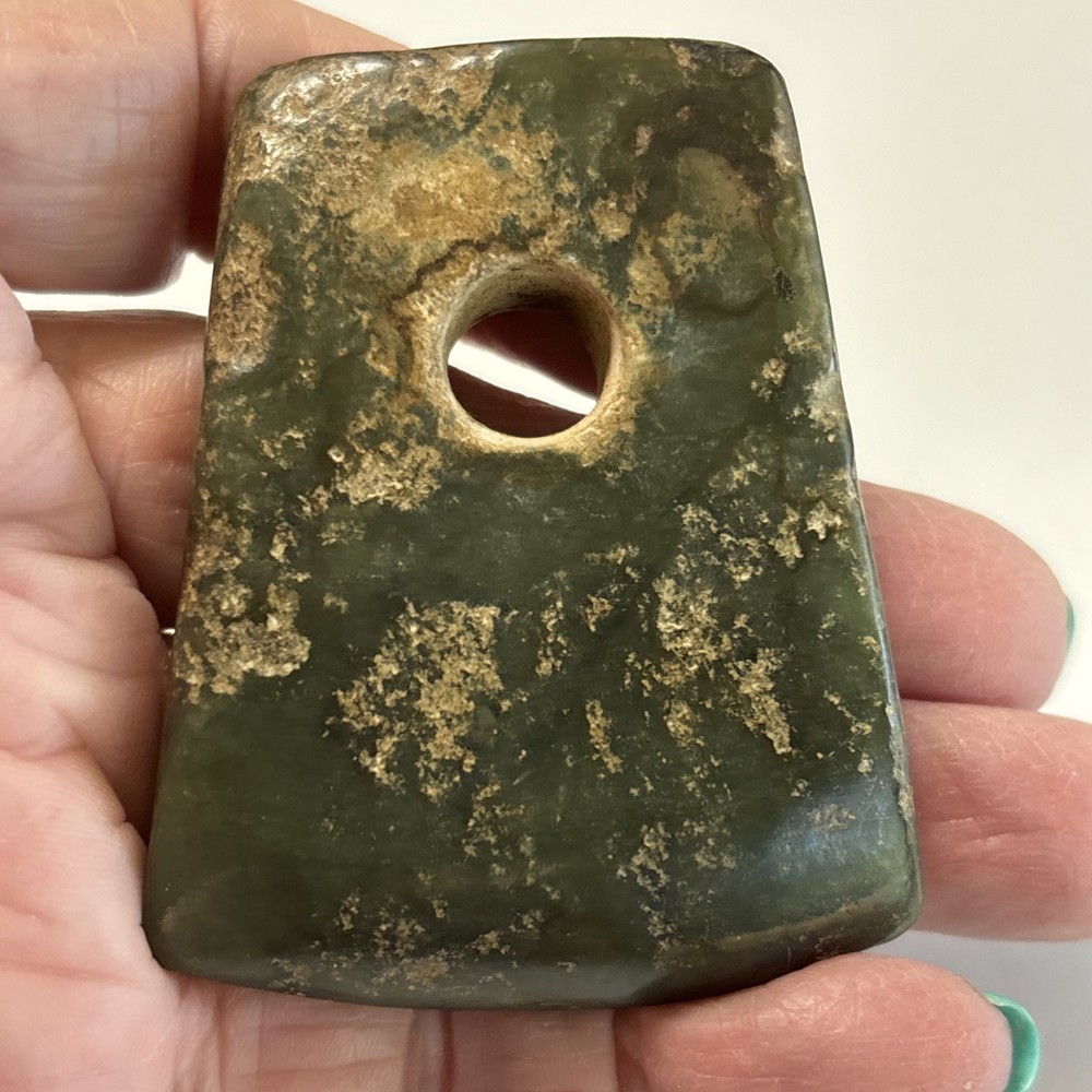 Old China Natural Hetian Jade Axe Pendant