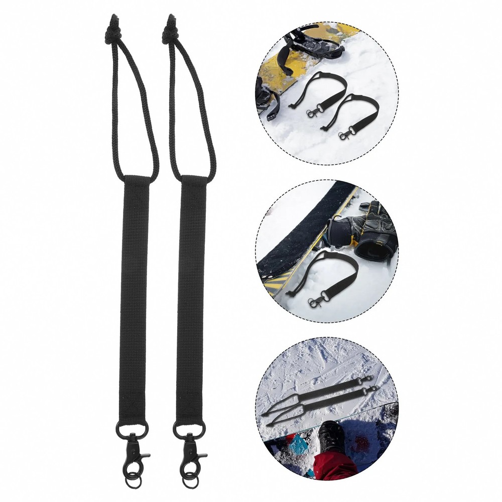 2Pcs Adjustable Snowboard Leash Cord Secure Boot Binding Strap Ski Equipment
