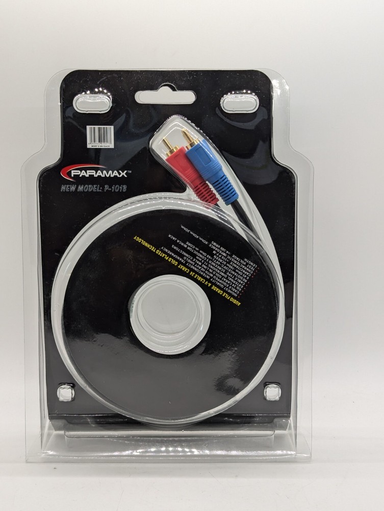 Paramax P-101B AV Cables 24 Carat Gold Plated Technology - New
