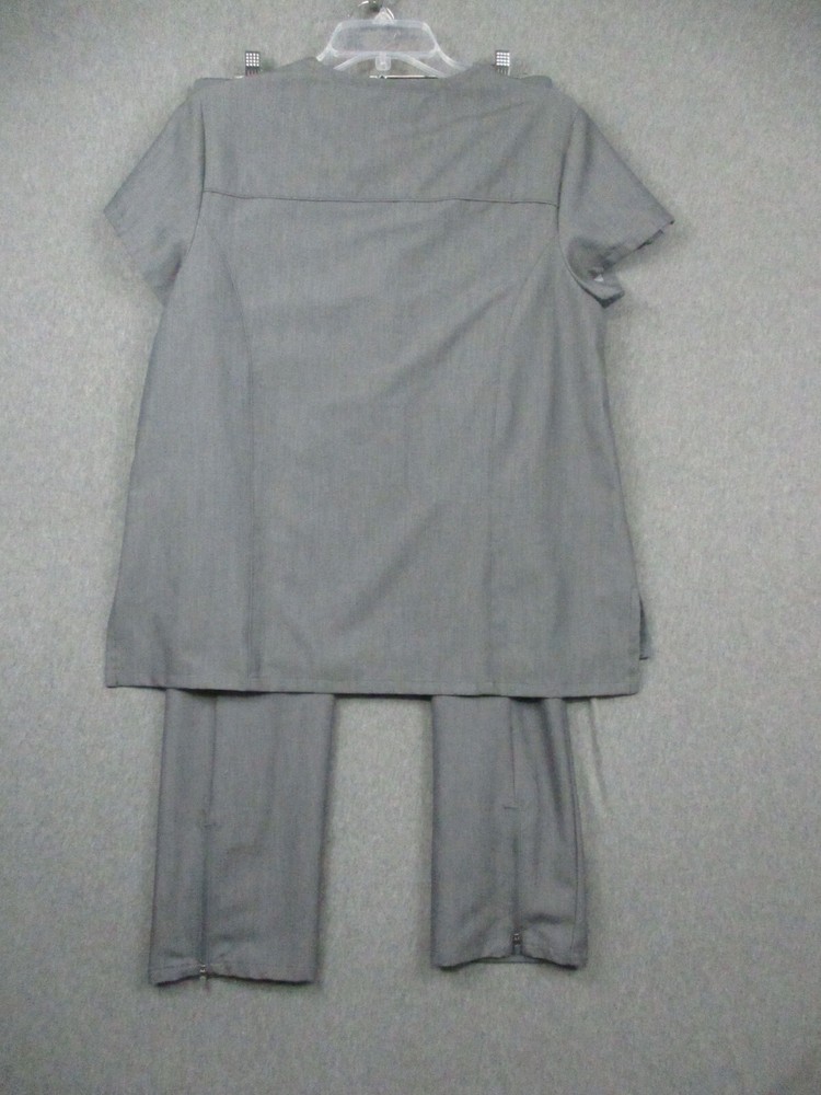 Figs Technical Collection Set Medium Gray Cargo Top Bottoms 2 Piece