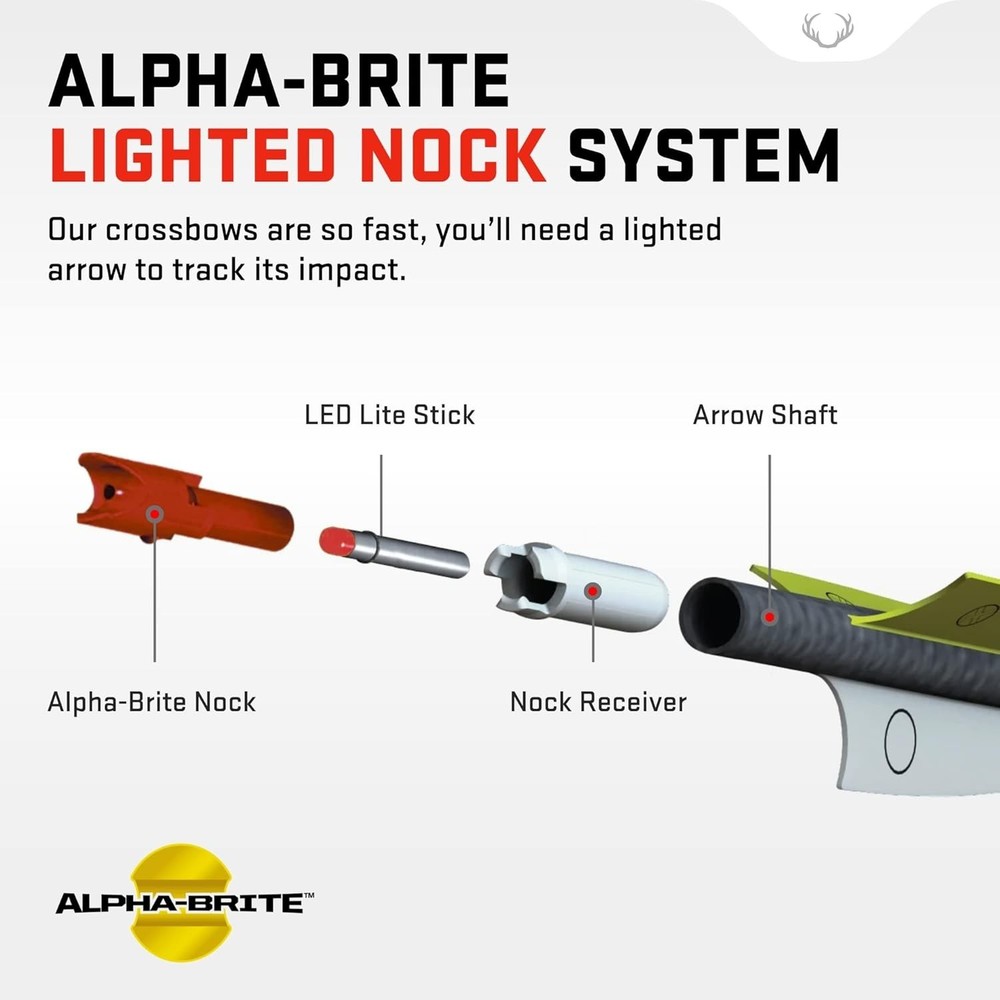 Alpha-brite Red Lighted Nock System - 3-Pack for Precision Tracking & Impact
