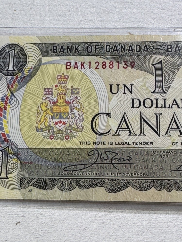 1973 Canada 1 Dollar Banknote Crow Bouey P# 85c