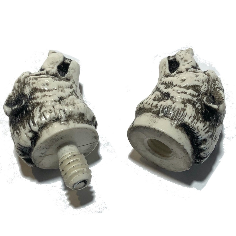 Custom Howling Snarling Wolf Cue Stick Joint Protectors