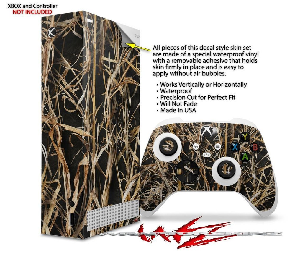 Skins XBOX Series S Console Controller WraptorCamo Grassy Marsh Camo Dark Gray