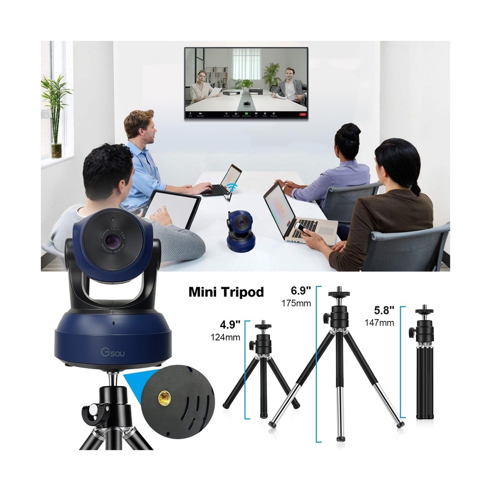 Gsou Wireless Webcam/Wireless Streaming Camera, 1080P HD Webcam/USB Plug and ...