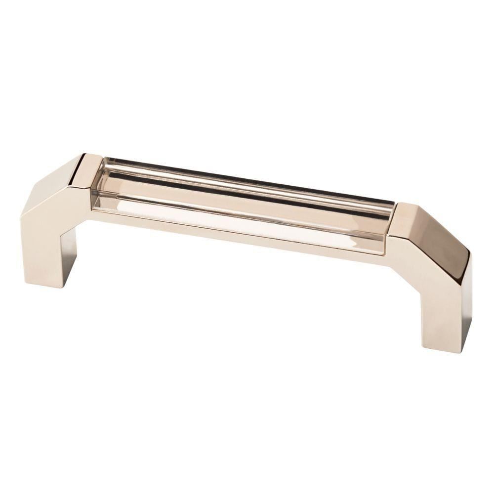 AS-IS 3" Acrylic Hexagon Pull Polished Nickel and Clear
