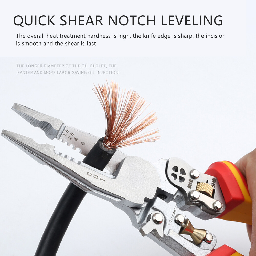 Wire Strippers with Electricity Measurement Function, 8in1 Wire Stripping Pliers