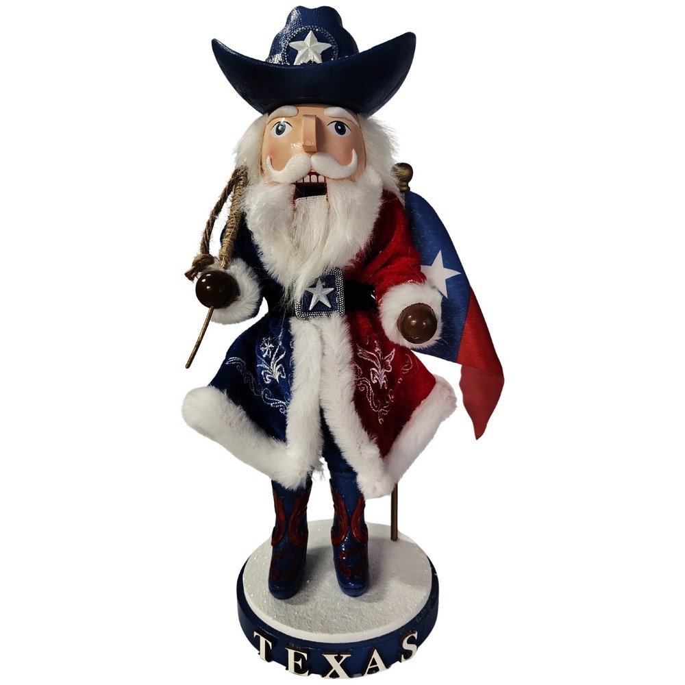 Texas Lonestar Santa Nutcracker 15 Inch