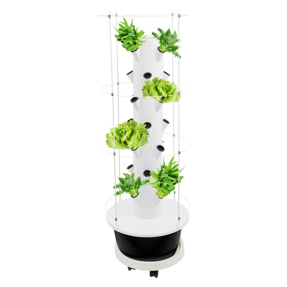 Vertical 28-Pots Hydroponics Tower Hydroponic Growing System w/ Climbing Trellis