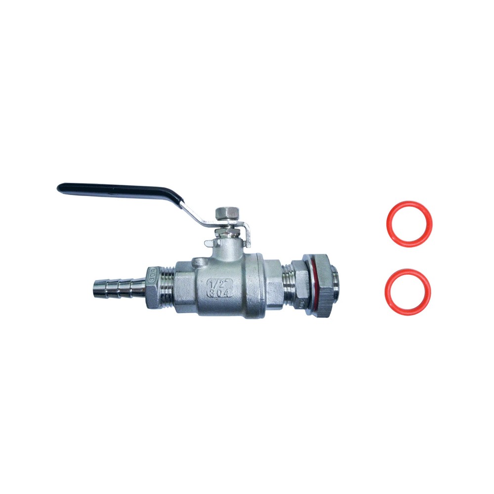 1/2 WELDLESS BALL VALVE & BARB HOMEBREW BEER KETTLE POT