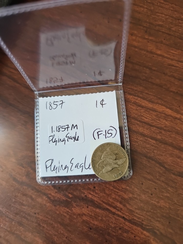1857 Flying Eagle Cent - Rich Front & Back, F+ Details