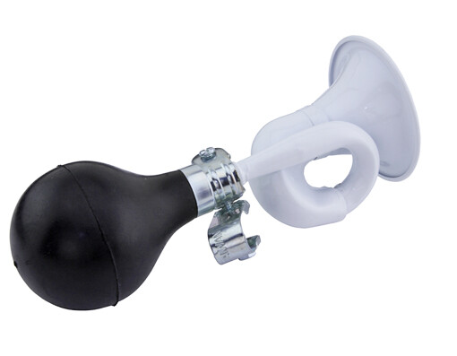 bike Bugle Horn 7 1/4" White.