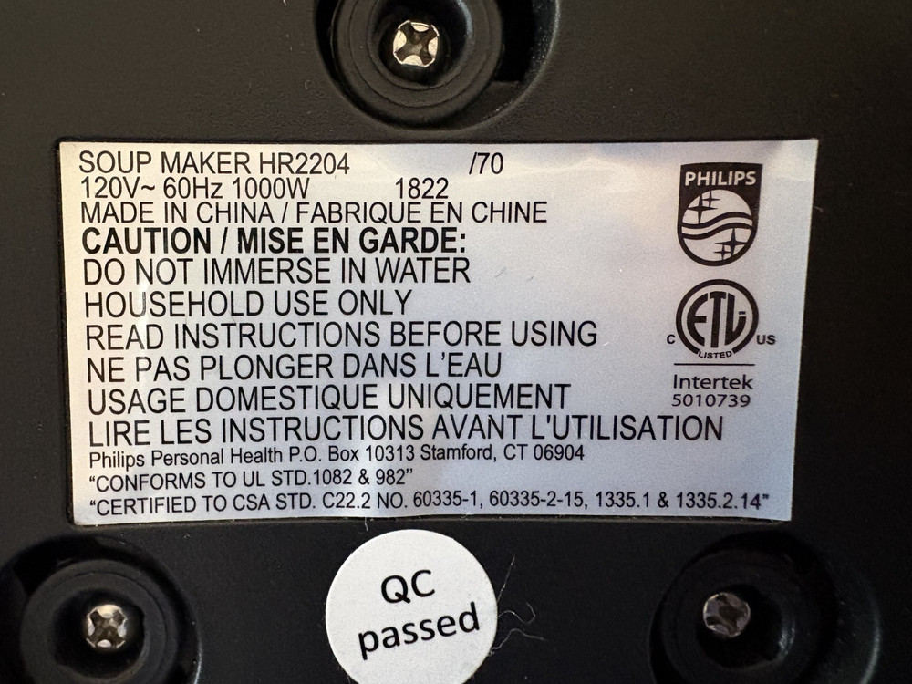 Philips Soup and Smoothie Maker (No Instruction Manual)