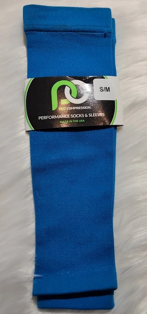 Pro Compression Unisex Calf Compression Sleeve LL7 Neon Blue Small/Medium NWT