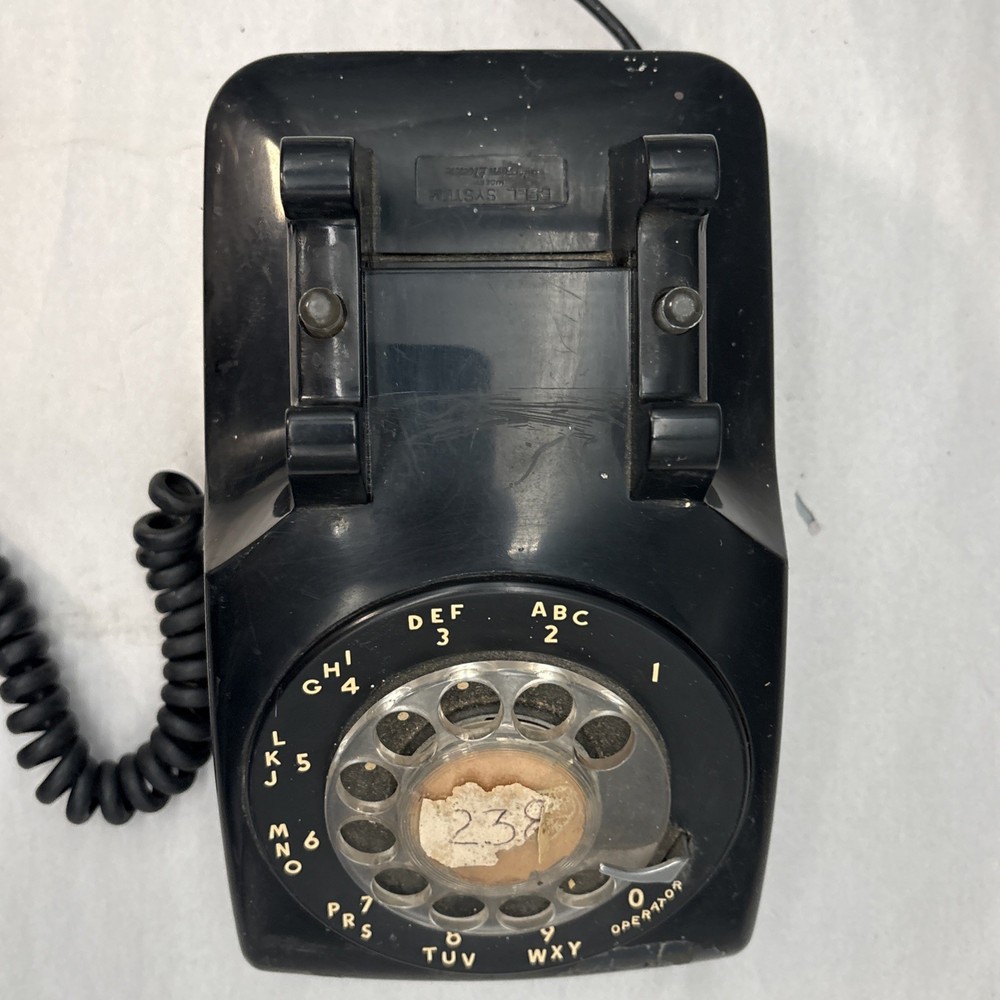 Vintage Bell System Rotary Dial Desk Telephone Black Untested