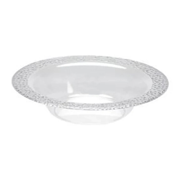 Lillian Clear Plastic Round Bowls 14 Oz Pebbled Dessert Disposable Tableware