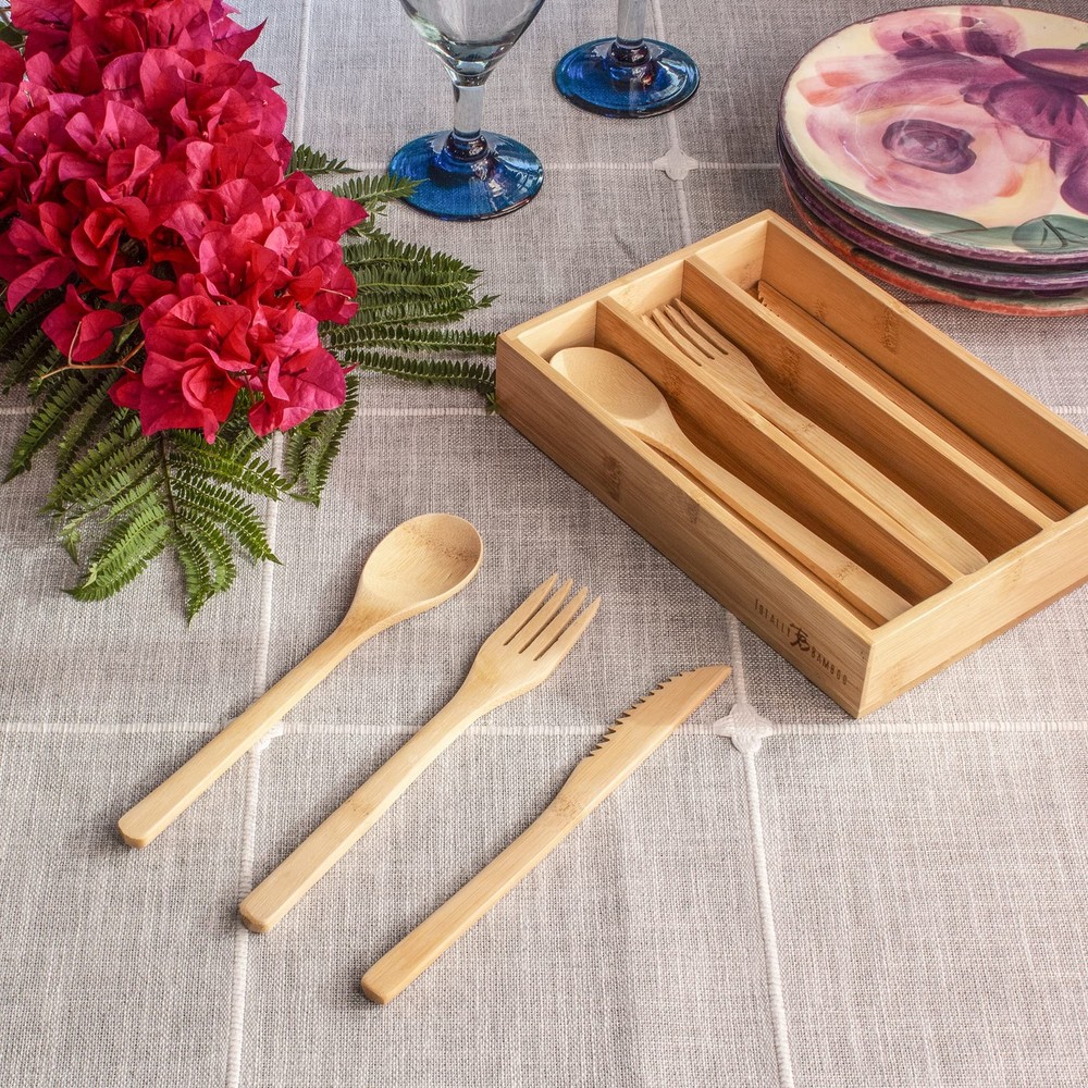 12-Piece Reusable Flatware Set with Portable Storage Case, Dishwasher Safe