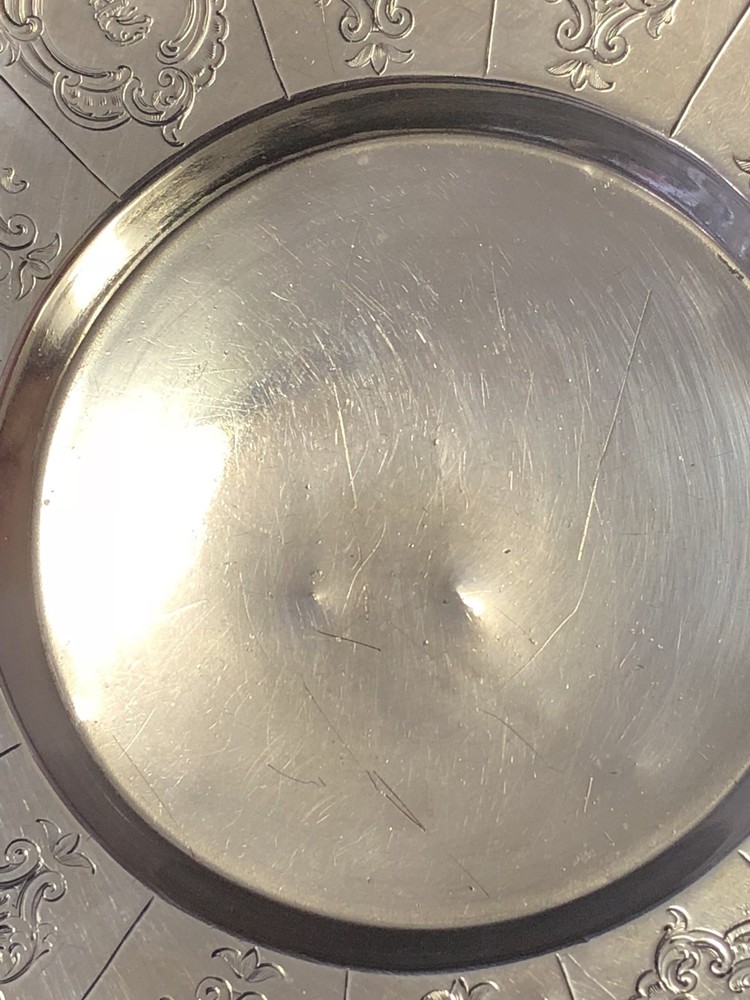 Antique Victorian crested Sterling Silver Wine Bottle Coaster/tray?