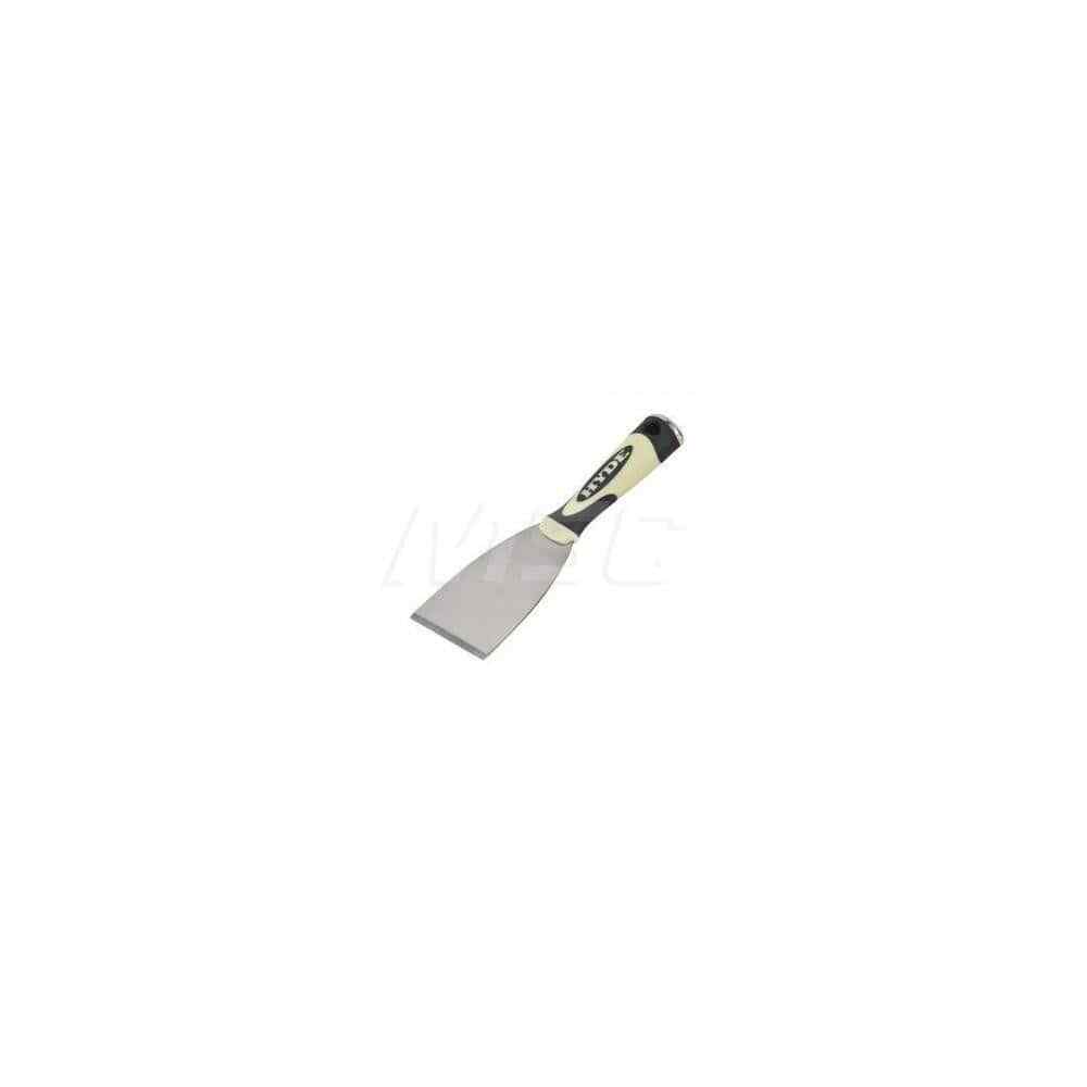 Hyde Tools 6408 Stiff Stainless Steel Putty Scraper: Cushioned Handle, 3x4"Blade