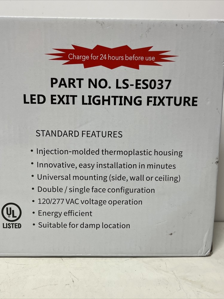 LS-ES037 LED Exit Light Batt Back Up 2-Face NOB