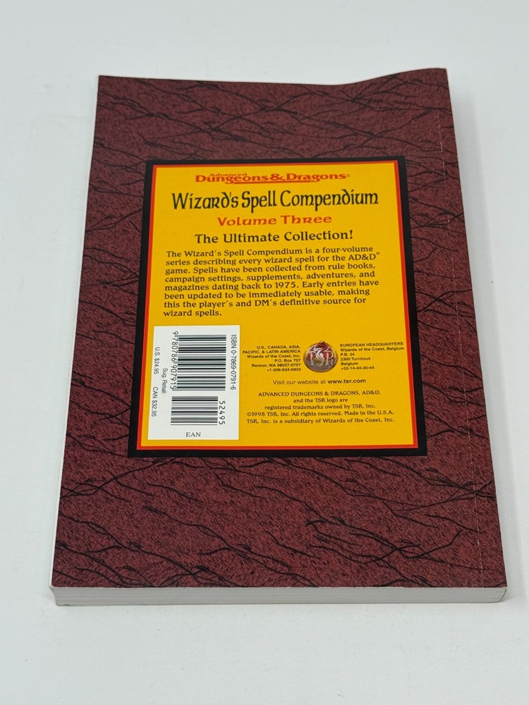 TSR Advanced Dungeons and Dragons Wizard's Spell Compendium Volume 3 Slight Bend