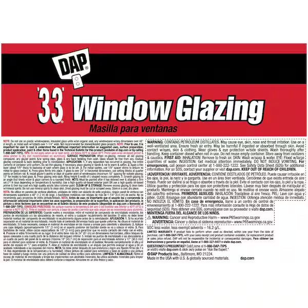 33' 32Oz. White Window Glazing