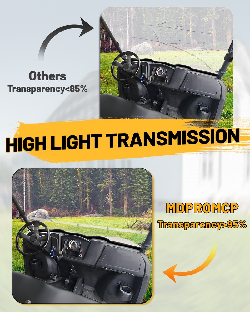 For Polaris Ranger MID-SIZE 400 2010-2014 Scratch Resistant PC Front Windshield