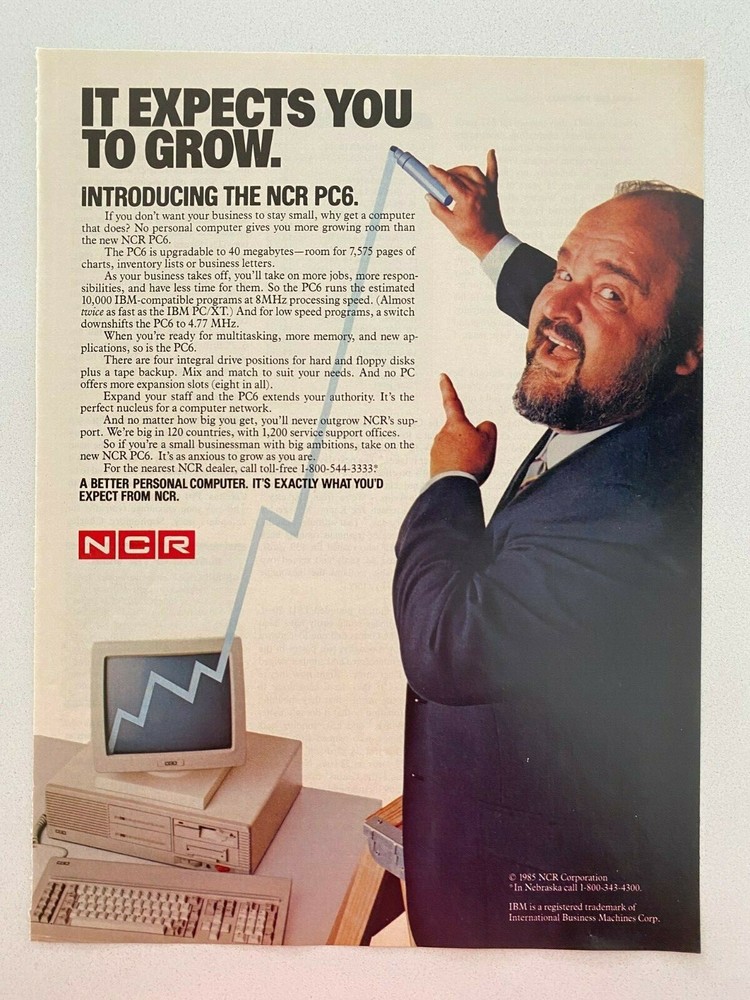 NCR PC-6 Personal Computer IBM Vintage 1985 Print Ad