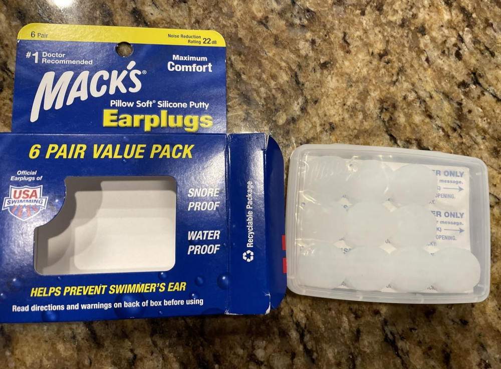 Mack's Pillow Soft Silicone Earplugs 6Pair Value Pack Original Moldable Silicone