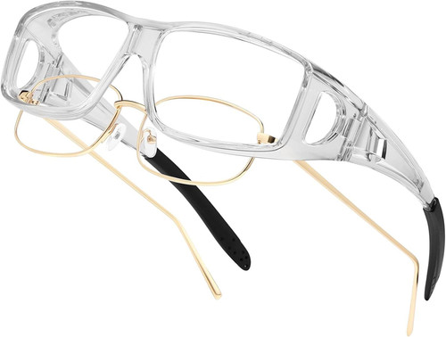 Fit Over Glasses Blue Light Blocking and Night Vision Transparent Gray