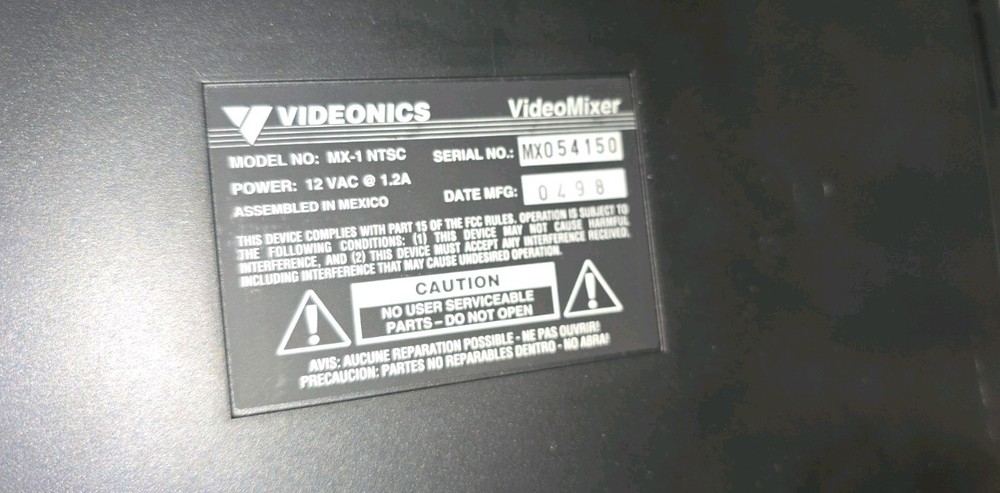 Videonics MX-1 NTSC 4-Input Digital Video Mixer Switcher