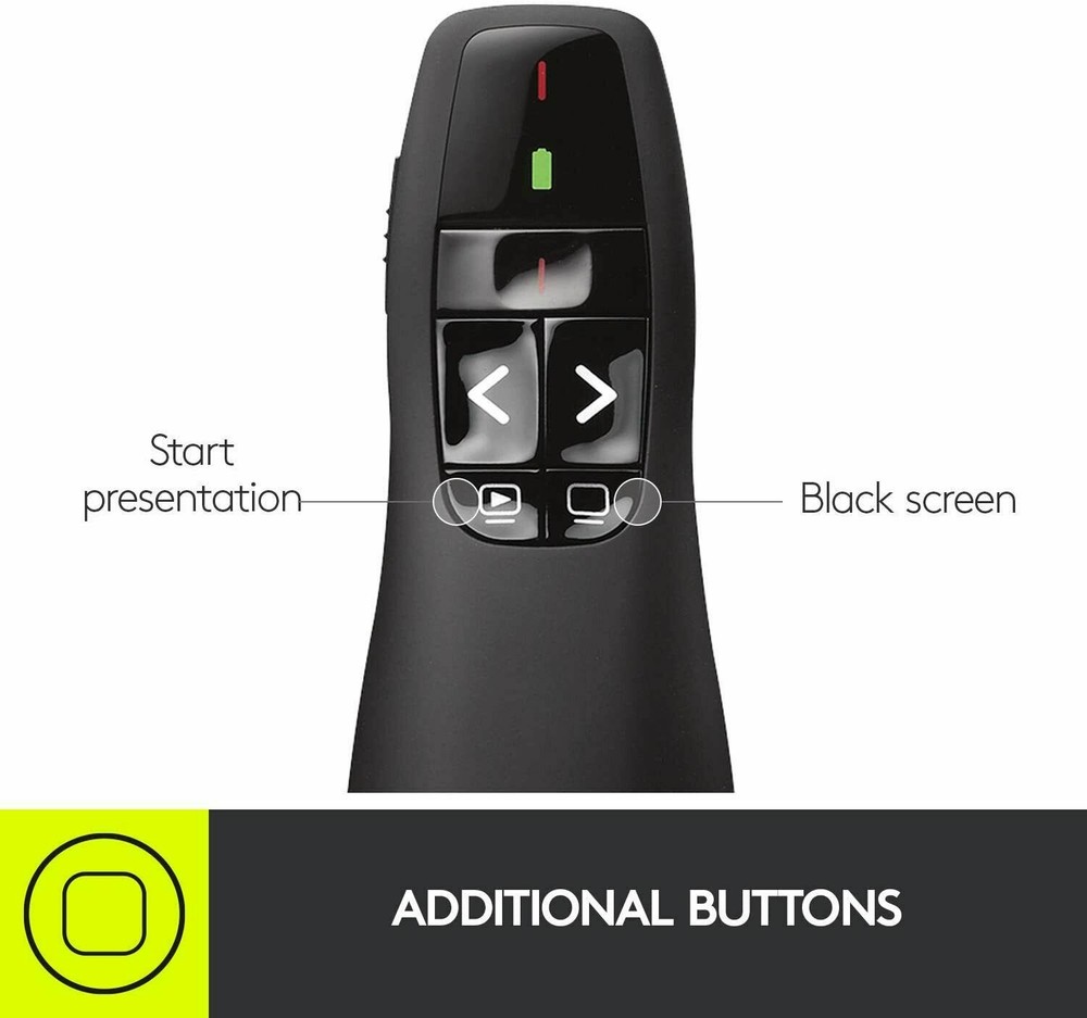 Logitech R400 Laser Presentation Remote - Black