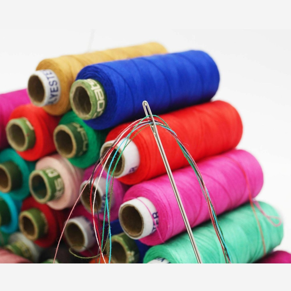 100 Pcs Set Assorted Color Polyester Thread Spool Spun Sewing Free Shipping OG