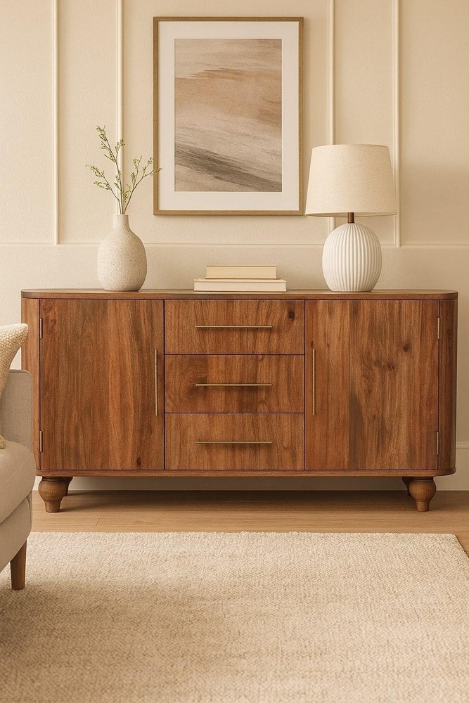 Montara Handmade Solid Wood Sideboard with 2-Doors, 3-Drawers