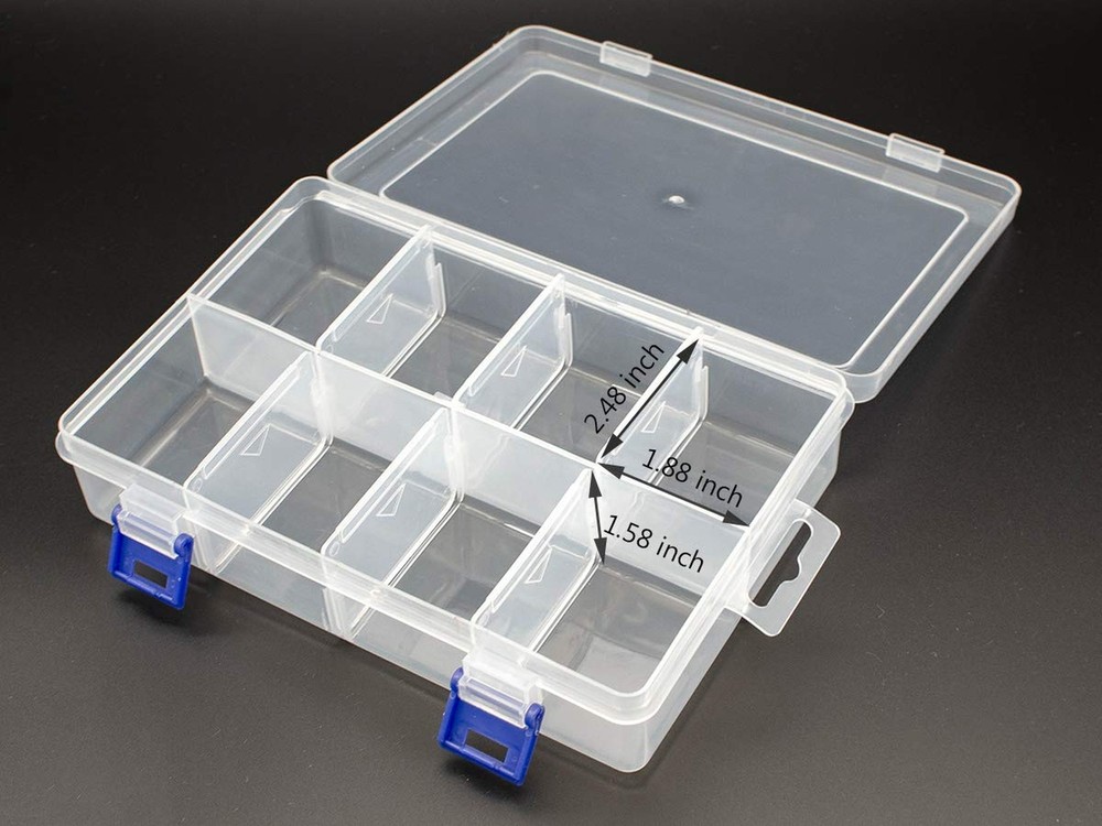 Plastic Compartment Storage Box With Adjustable Divider Removable Grid Compar...