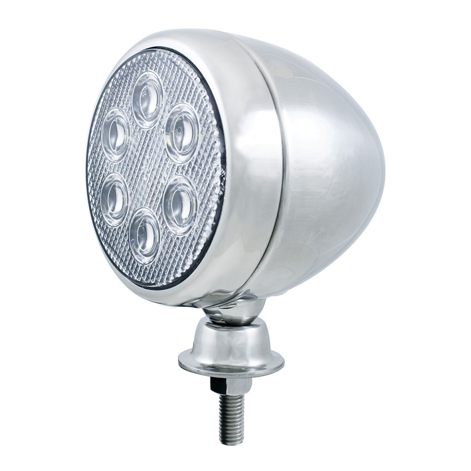 6 High Power 3 Watt LED Teardrop Work Light - Chrome
