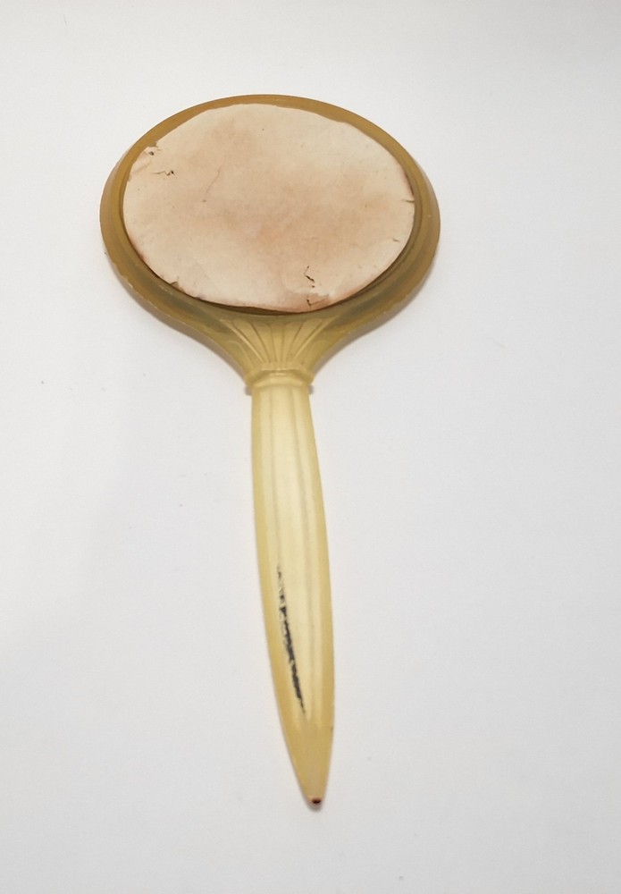 Vintage Vanity Hand Held Mirror Plastic