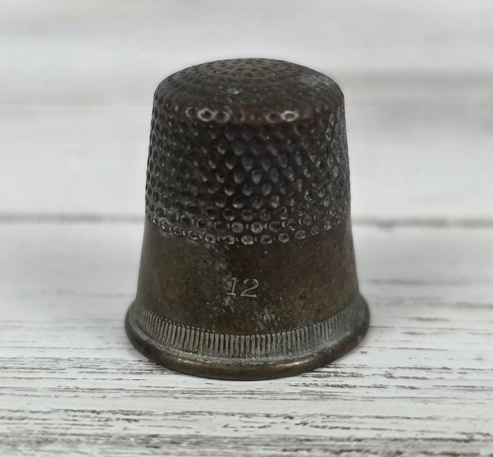 Antique Brass Dimpled Thimble Size 12