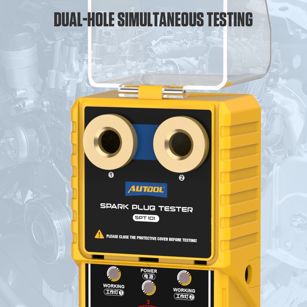 12V Dual Hole Car Spark Plug Tester Gasoline Ignition Plug Diagnostic Analyzer