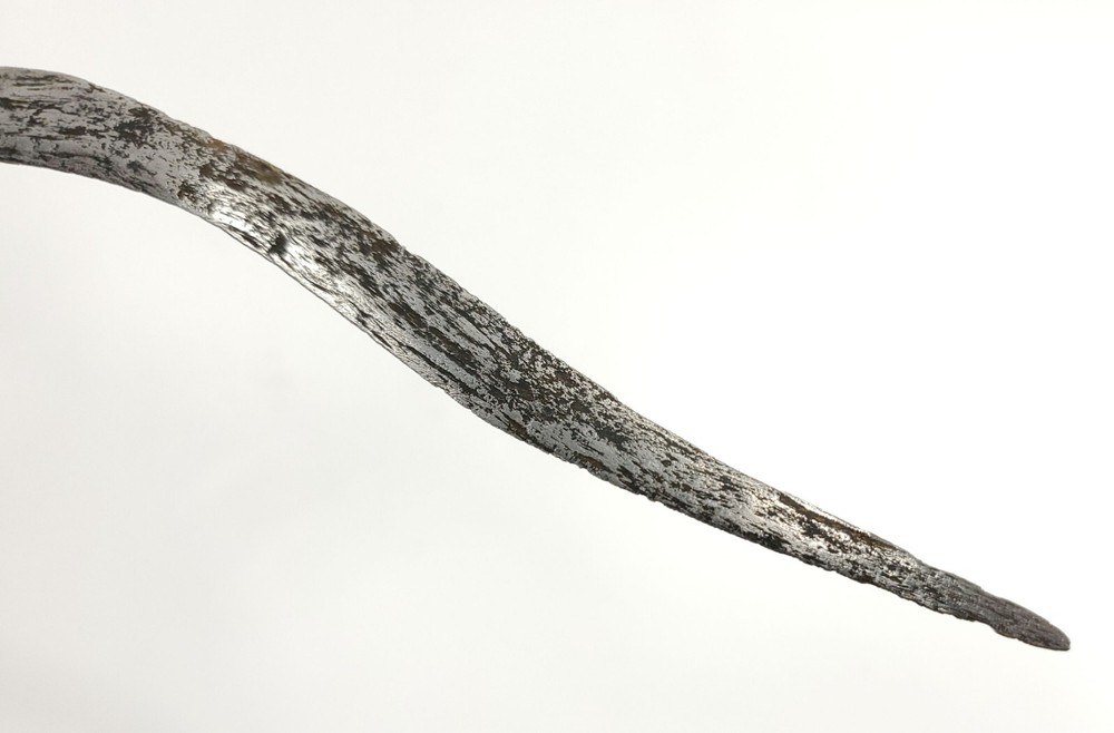 Kris Keris Knife Dagger Indonesia Borneo Java Folded Nickel Steel with Scabbard