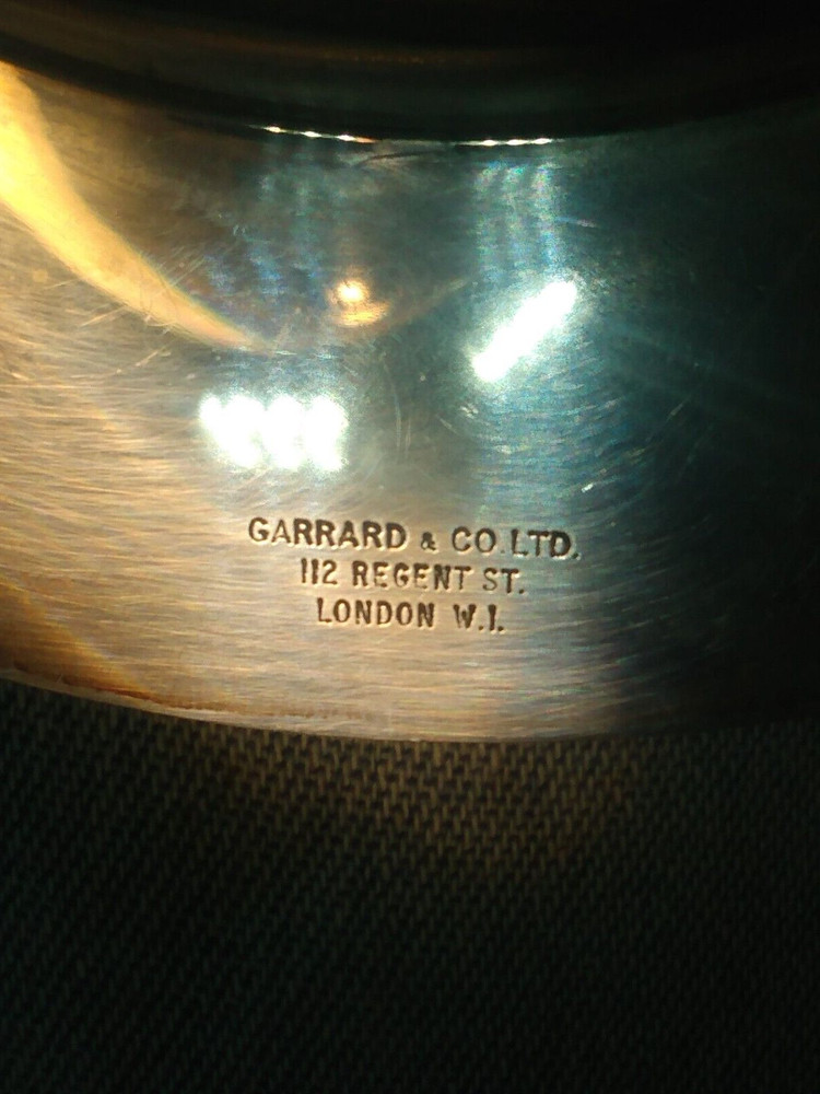 Vintage Garrard Set Solid Silver Armada Dish Central Sailing Ship 273 gm.