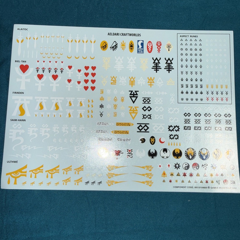 Transfers 40K Aeldari Transfer Sheet Decals