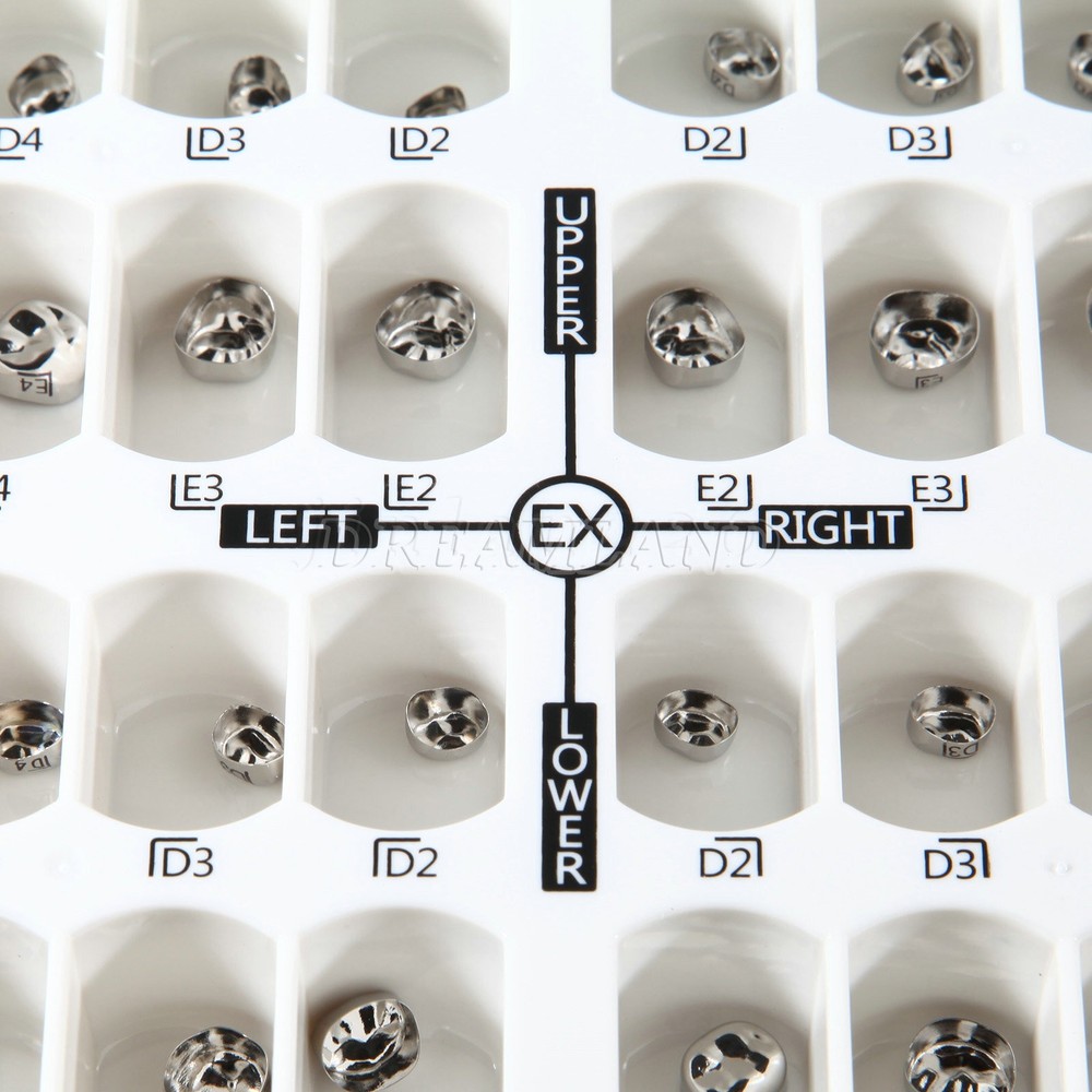48 ASSORTED PRIMARY MOLAR STAINLESS STEEL CROWNS - COMPLETE KIT