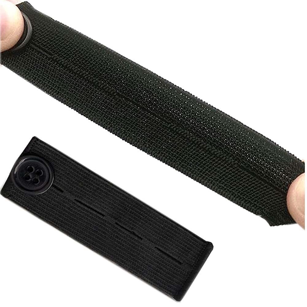 BlingKingdom 5pcs Adjustable Elastic Button Extender Waist 30 Regular, Black
