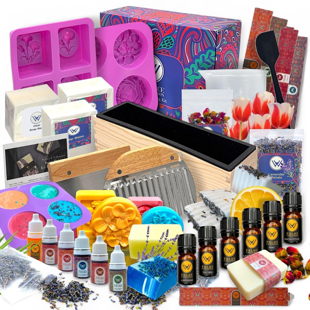 Deluxe Soap Making Kit - Adults & - Modern Floral Theme - Includes Shea Butte...