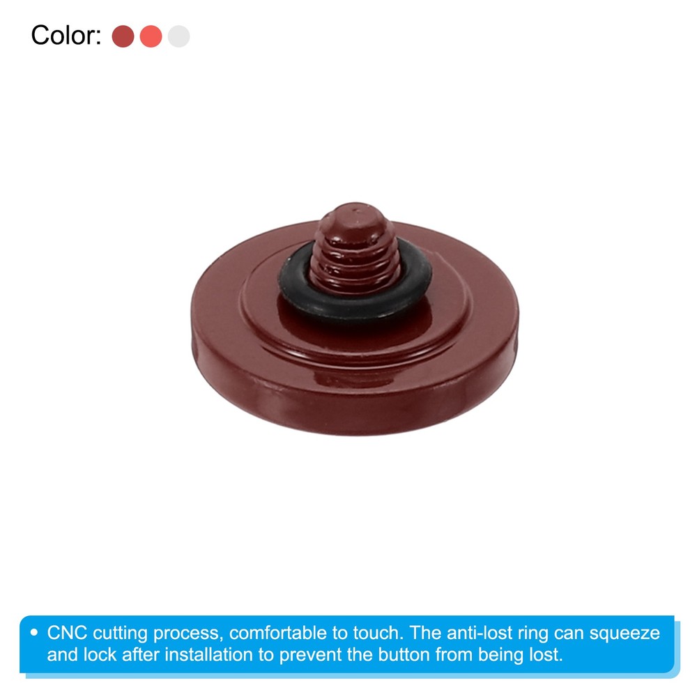 Camera Shutter Button 3pcs Shutter Release Button Concave, Dark Red Silver Red