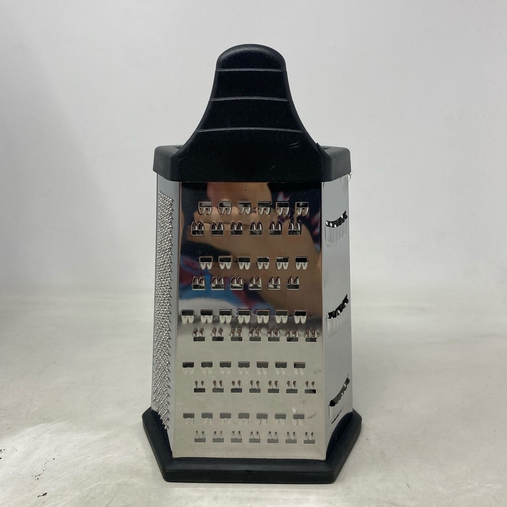 HCHUANG 6-Side Stainless Cheese Grater w/ Container, Silver