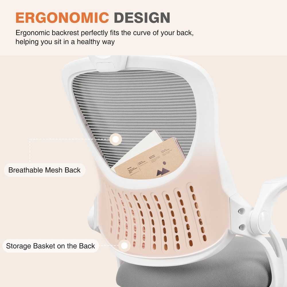 Home Office Desk Chair, Ergonomic High-Back Mesh Rolling Work Computer Chairs...